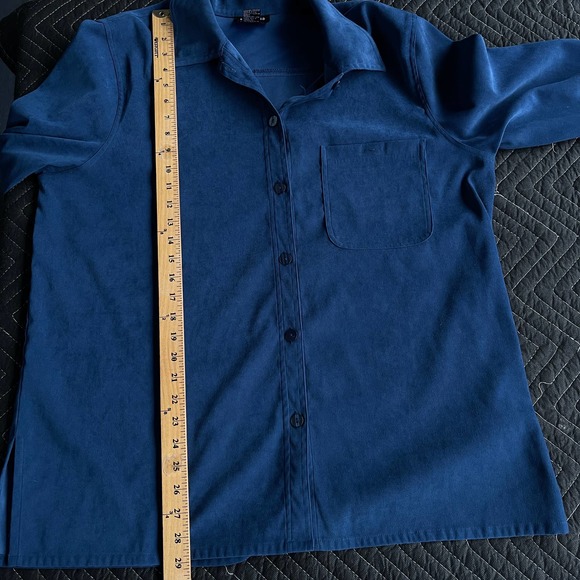 Silkland Button Up Shirt Womens Plus Size 1X Blue Long Sleeve Casual Mature - Picture 8 of 9